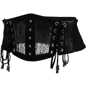 Belt Lace Up Cinch Belt Elastic Clothing Belt for Dress, Fits Waist 65-78 CM